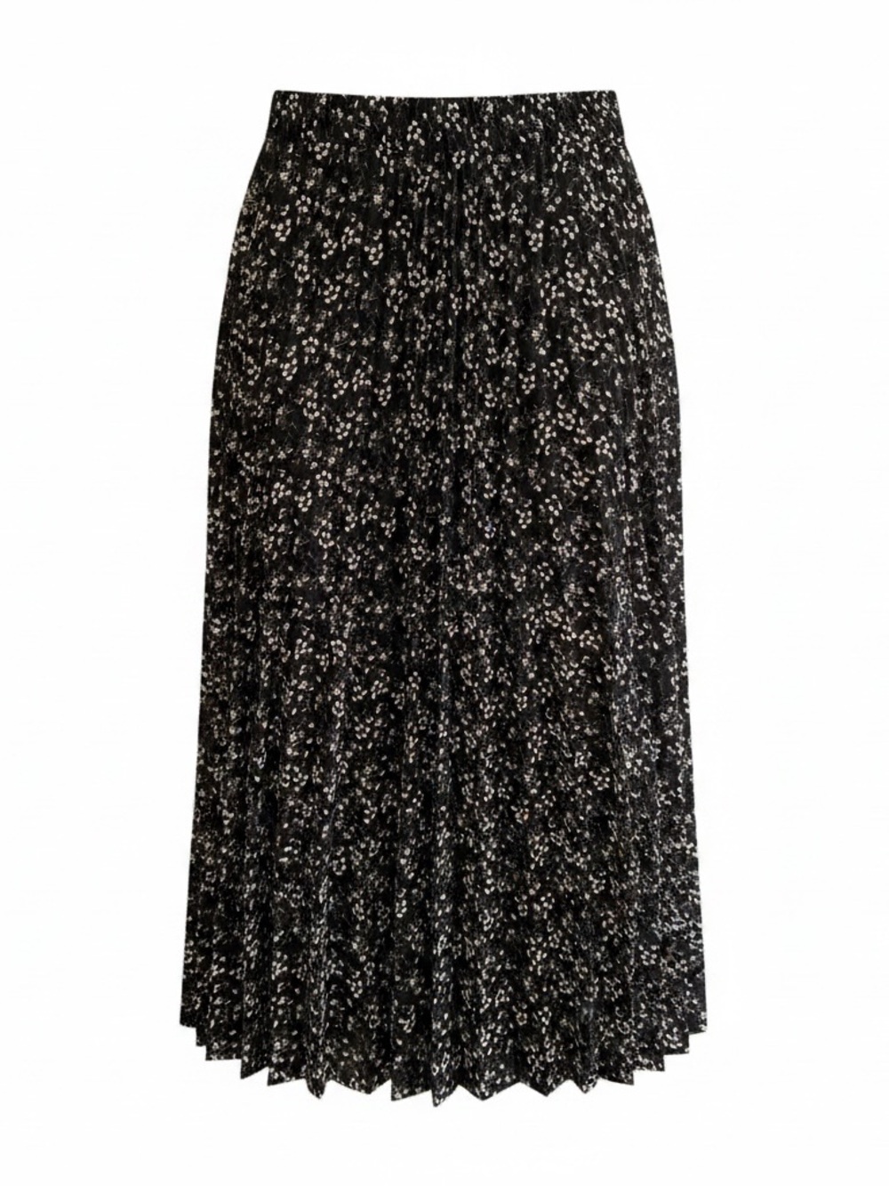 Max Studio Black Maxi Skirt with White Ditsy Floral